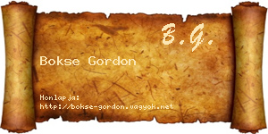 Bokse Gordon névjegykártya